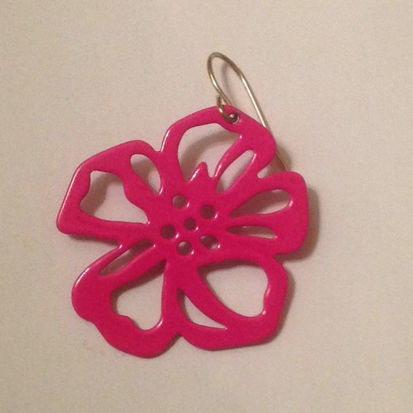Vintage enamel ,metal flower earrings - Picture 2 of 3